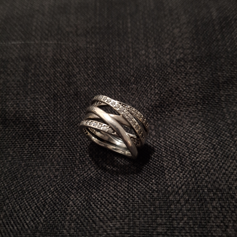 💋Pandora Silver Crisscross Multi-Band Ring💋
